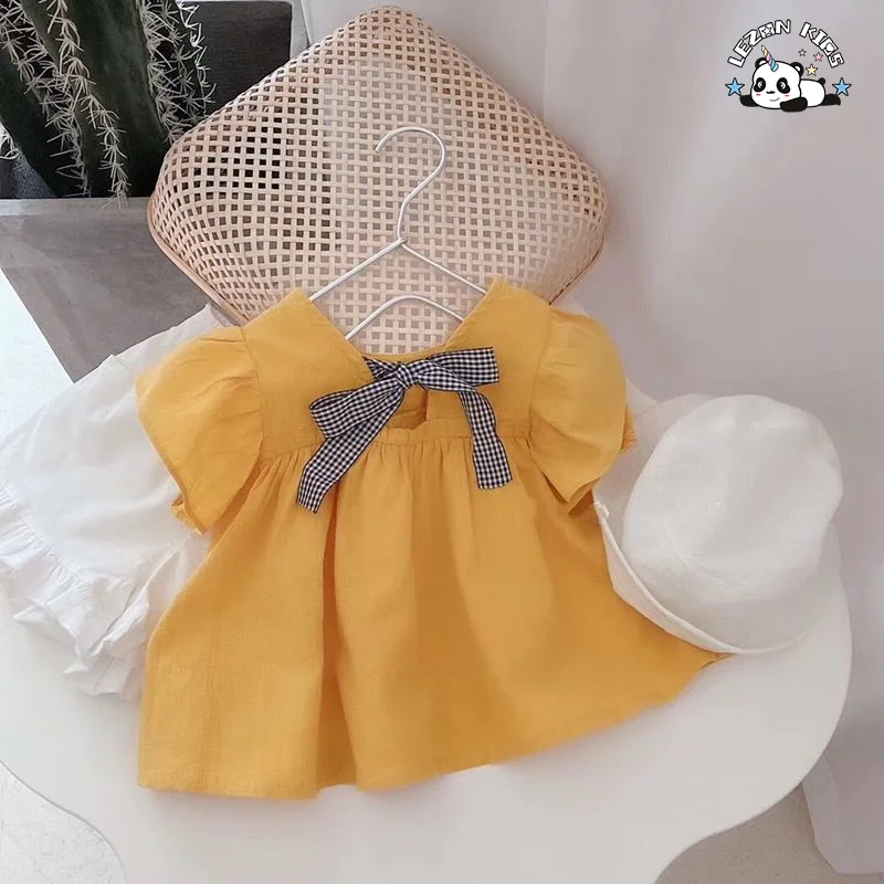 LEZONKIDS - Girls' summer suit 2022 new shirt  children's short-sleeved shorts